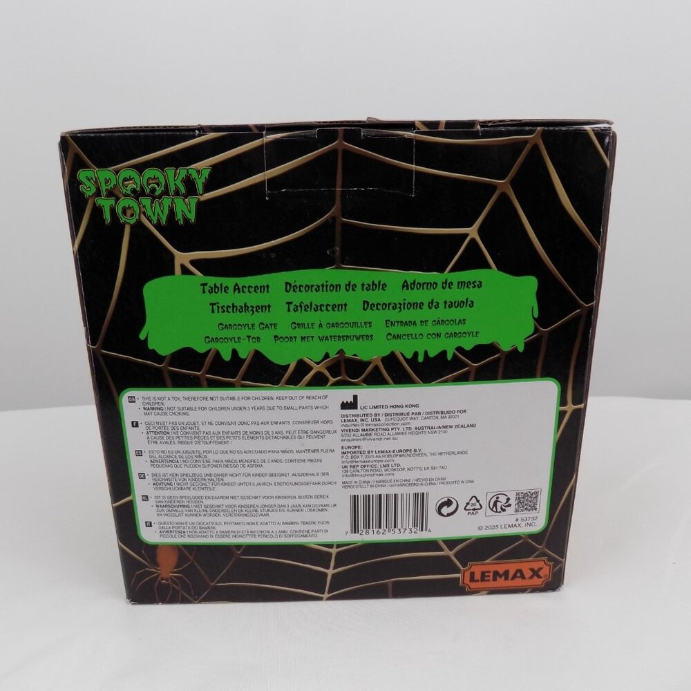 Lemax Spooky Town Gargoyle Gate Halloween Village Table Accent New in Box 53732 - Picture 3 of 6